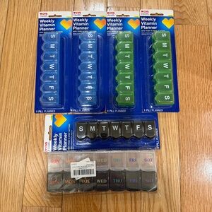Bundle Lot Set of 7 Weekly Vitamin Pills Planner Organizer Case Medicine Box